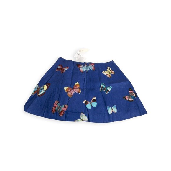 Anthropologie Linen Butterfly Print Skirt SZ 12 Boho Coquette Charm - Picture 2 of 10